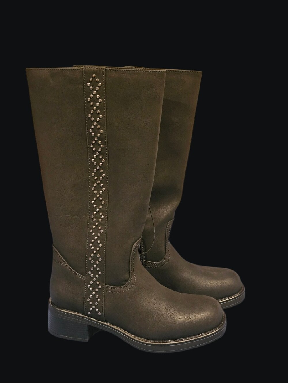 NY &Co Women's Tall Stud-Trim Boots - Black